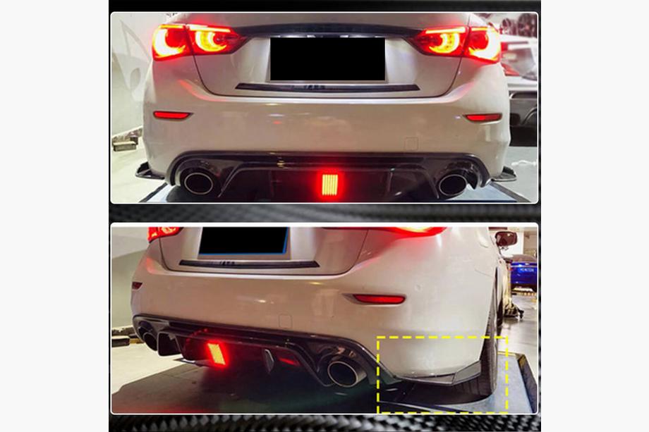Infiniti Q50/Q60 2013-2024 Nakładki na tylny zderzak z karbonu do Q50 Base/Sport 2014-2017 Zdjęcia 3