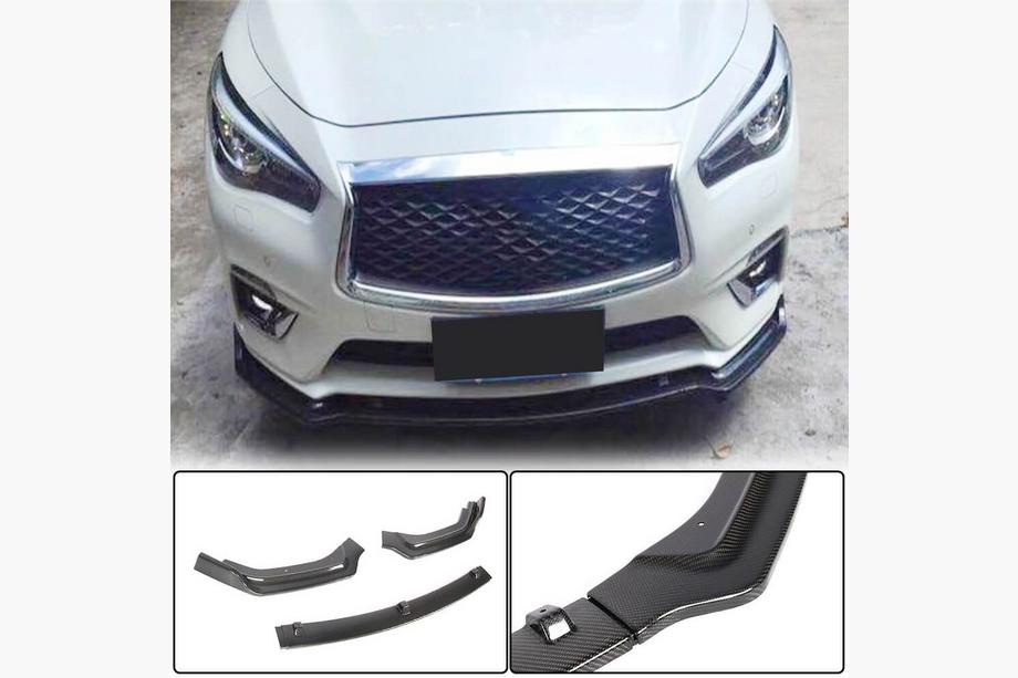 Infiniti Q50/Q60 2013-2024 Nakładka na przedni zderzak Lip V2 do Q50 Base 2018-2023, Carbon Image