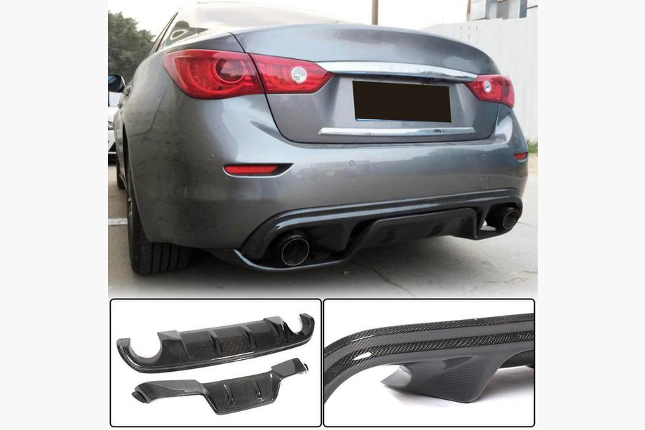 Infiniti Q50/Q60 2013-2024 Dyfuzor tylnego zderzaka V3 do Q50 Base/Sport 2014-2017, Carbon Image