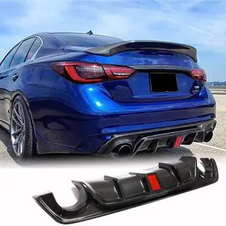 Dyfuzor tylnego zderzaka V3 (do Q50 Base/Sport 2018-2023, Carbon) zdjęcia 1