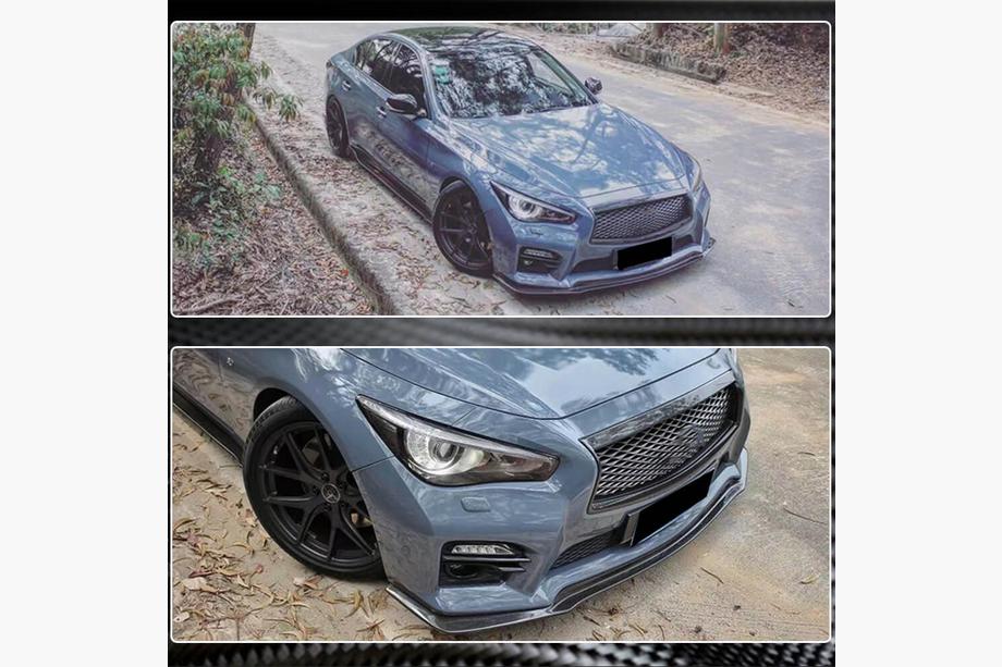 Infiniti Q50/Q60 2013-2024 Nakładka Zderzaka Przedniego Lip V1 do Q50 Sport 2014-2017 Carbon Zdjęcia 4