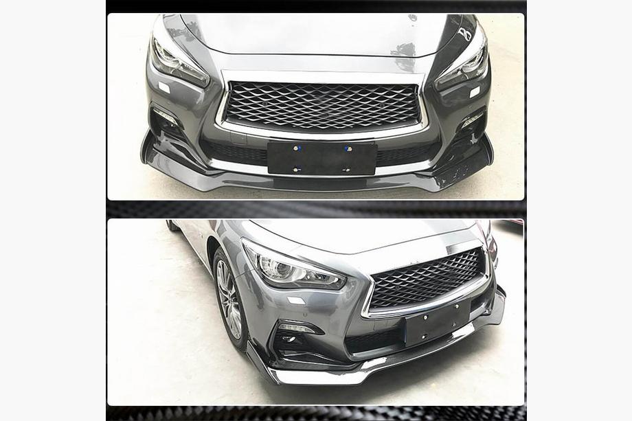 Infiniti Q50/Q60 2013-2024 Nakładka Zderzaka Przedniego Lip V2 do Q50 Sport 2018-2022 Carbon Zdjęcia 5