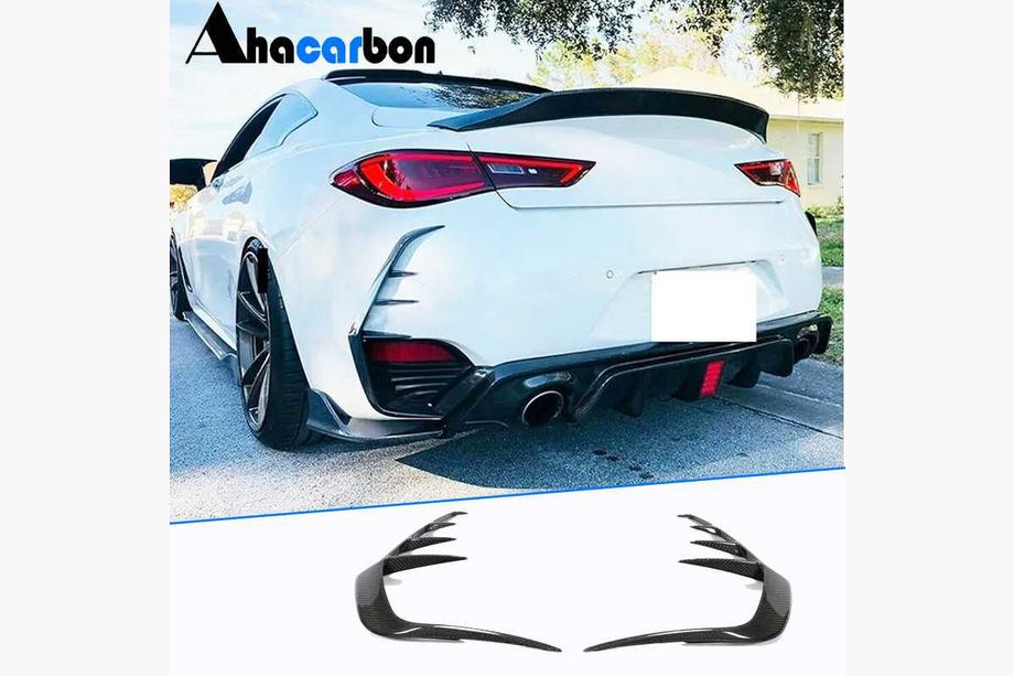 Infiniti Q50/Q60 2013-2024 Nakładki na tylny zderzak (do Q60 2016-2022, Carbon) Image
