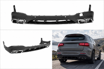 Mercedes GLC X253 2015-2022 Tylny dyfuzor z końcówkami Srebrny (Design AMG63) zdjęcia 1