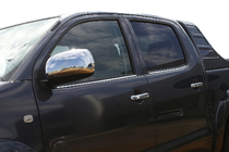 Toyota Hilux 2006-2015 Listwy Ozdobne Szyb (4 szt, Stal Nierdzewna) OmsaLine - Włoska Stal Nierdzewna zdjęcia 1