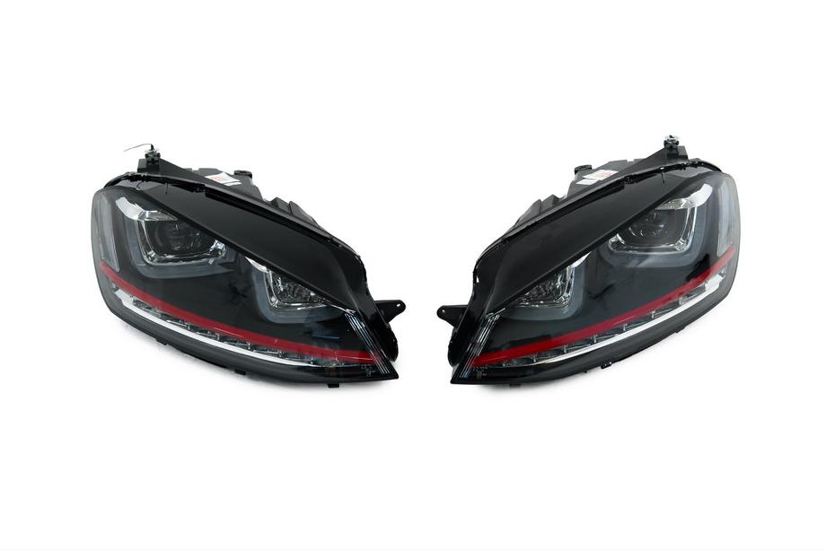 Volkswagen Golf 7/E-Golf 2012-2020 Reflektory przednie Red-V2 (2012-2017, dynamiczne kierunkowskazy, 2 szt.) Zdjęcia 1