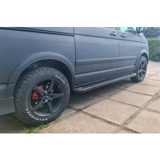 Progi boczne typ X5 czarne (2 szt., aluminium) Volkswagen T5 2010-2015 zdjęcia 1