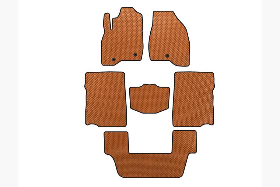 Ford Explorer 2011-2019 Dywaniki EVA (2017-2019, 3 rząd, 7-osobowy, Pomarańczowy) Image