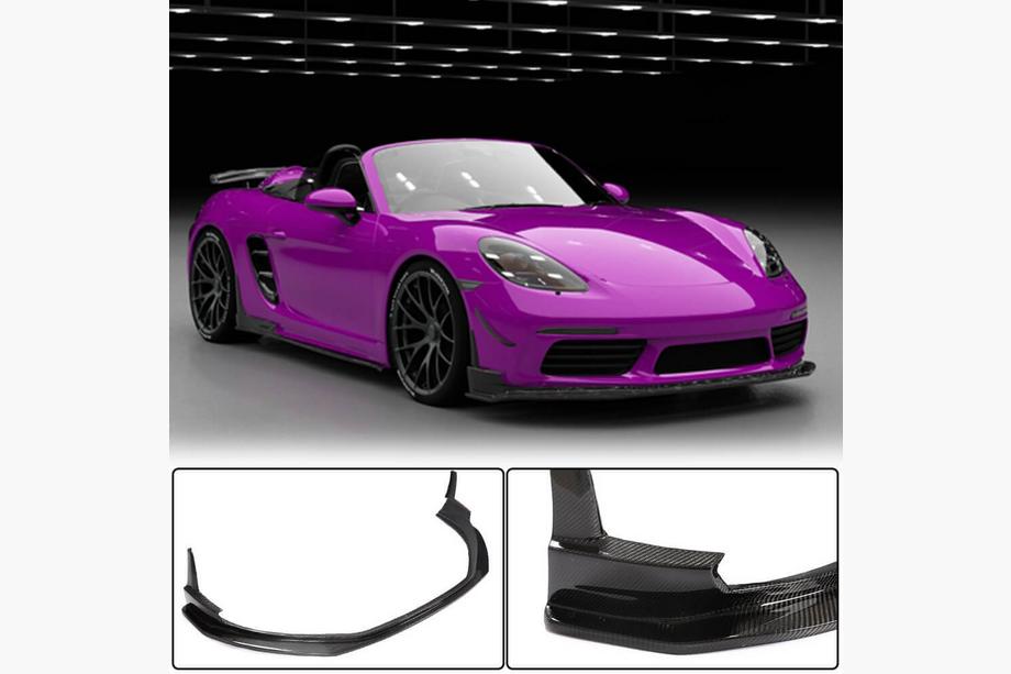 Porsche Boxster/Cayman 982 (718) 2016- Nakładka na przedni zderzak Lip V1 (2016-2019, karbon) Zdjęcia 1
