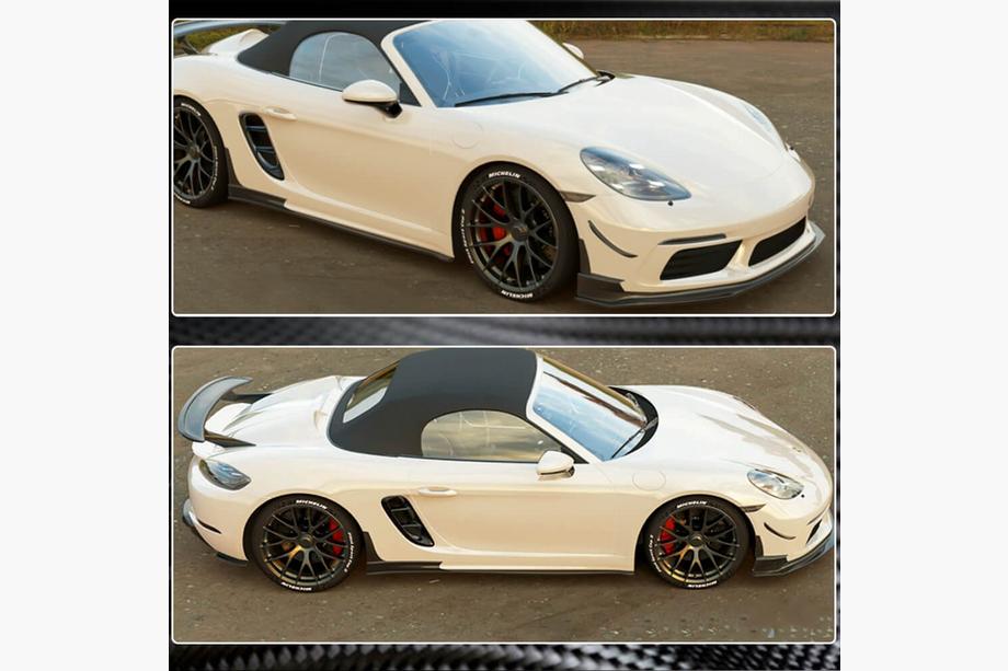 Porsche Boxster/Cayman 982 (718) 2016- Nakładka na przedni zderzak Lip V1 (2016-2019, karbon) Zdjęcia 3