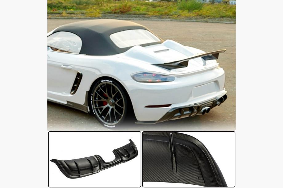 Porsche Boxster/Cayman 982 (718) 2016- Dyfuzor Tylnego Zderzaka V3 (2016-2019, Carbon) Image
