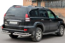 Toyota Land Cruiser Prado 120 2002-2009 Tylne podwójne narożniki AK003-1 (2 szt., stal nierdzewna) zdjęcia 3