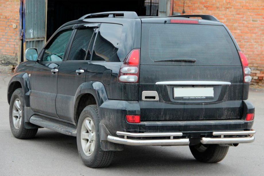 Toyota Land Cruiser Prado 120 2002-2009 Tylne podwójne narożniki AK003-1 (2 szt., stal nierdzewna) Image
