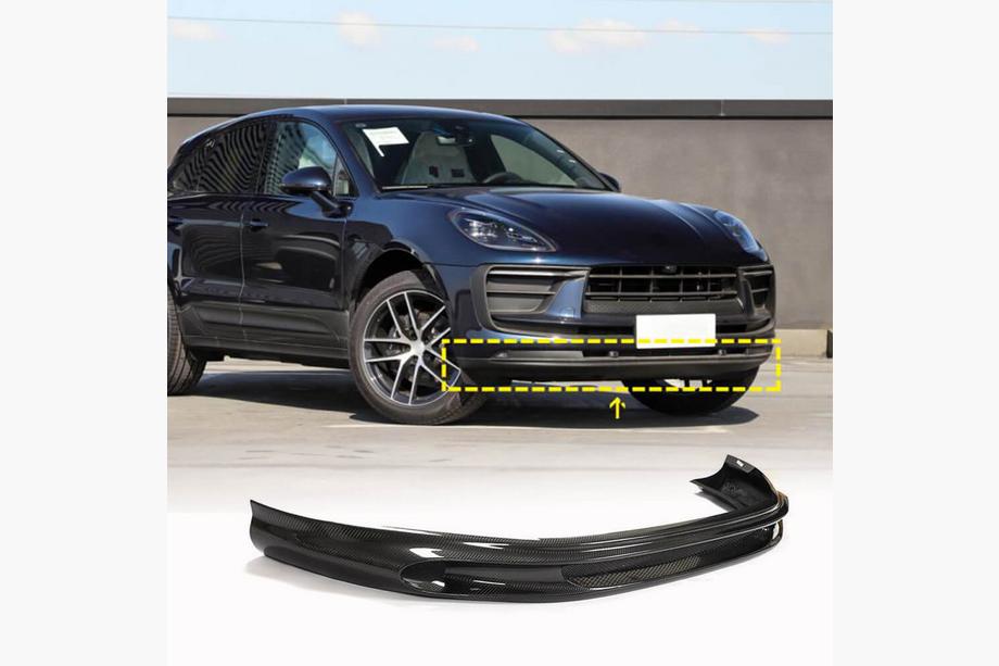Porsche Macan 2014-2024 Nakładka Zderzaka Przedniego Lip (2022+, Carbon) Image