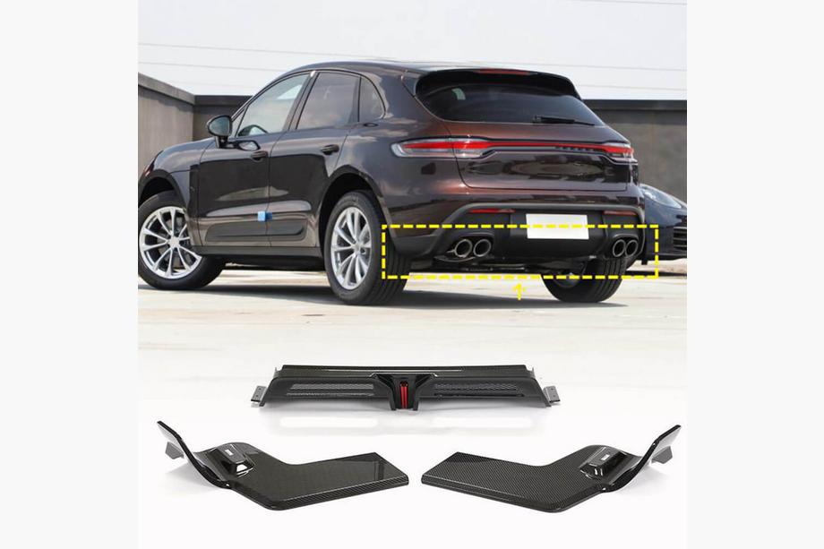 Porsche Macan 2014-2024 Dyfuzor Tylnego Zderzaka V2 (2021+, Carbon) Image