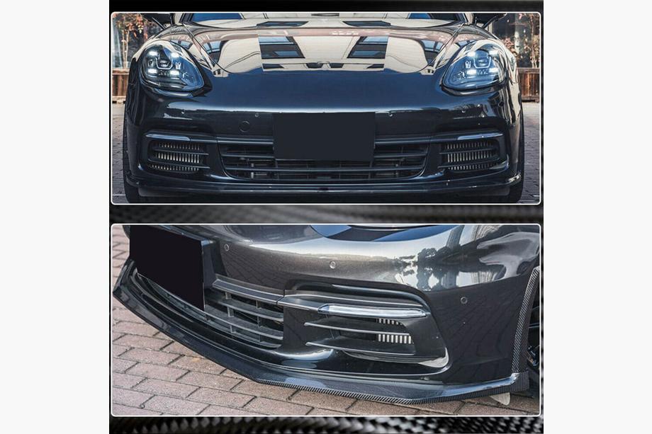 Porsche Panamera 2016-2023 Nakładka na Przedni Zderzak Lip (2016-2020, Carbon) Zdjęcia 4