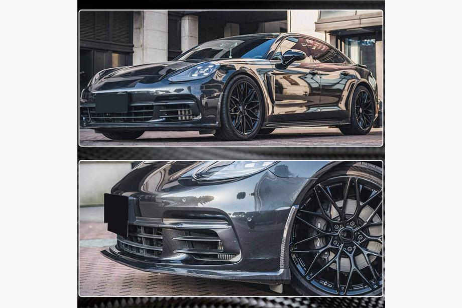 Porsche Panamera 2016-2023 Nakładka na Przedni Zderzak Lip (2016-2020, Carbon) Zdjęcia 5