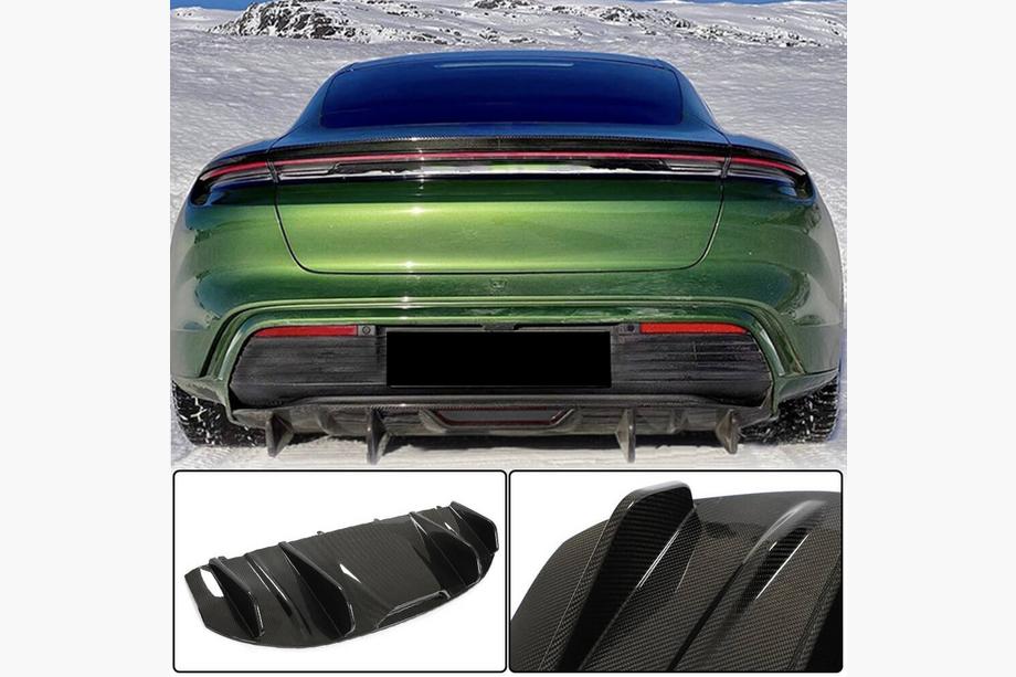 Porsche Taycan 2019- Dyfuzor tylnego zderzaka (2019-2024 Base SD, Carbon) Image