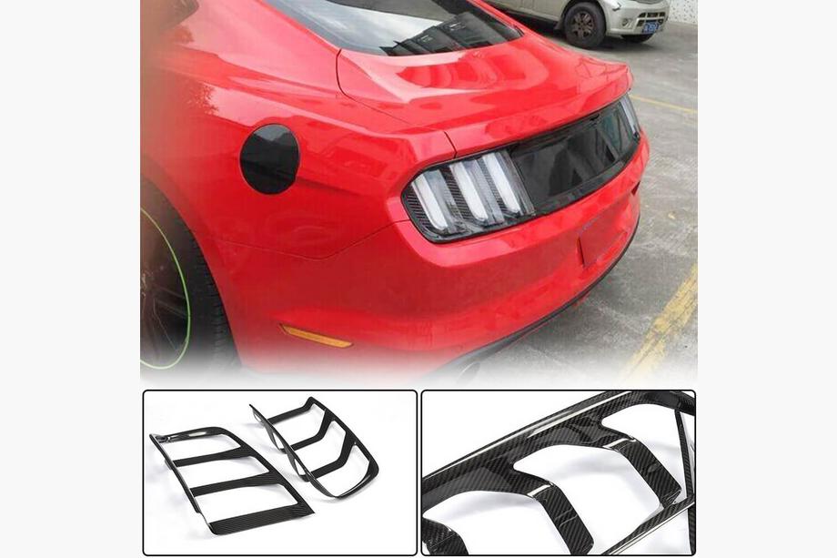 Ford Mustang 2015-2023 Nakładki na Tylne Lampy (2015-2017, Carbon) Zdjęcia 1