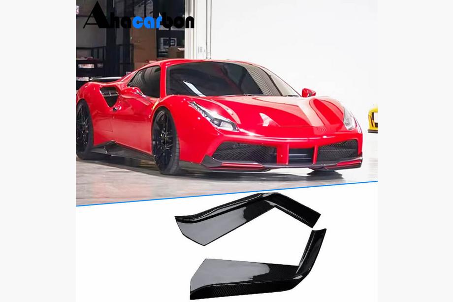 Ferrari 488 GTB 2015-2019 Carbonowe Flapy Zderzaka Przedniego (2015-2019) Image