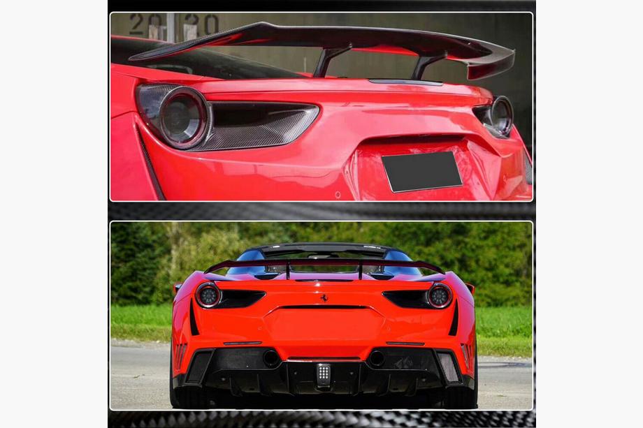 Ferrari 488 GTB 2015-2019 Nakładki na Tylne Lampy (2015-2017, Carbon) Zdjęcia 3