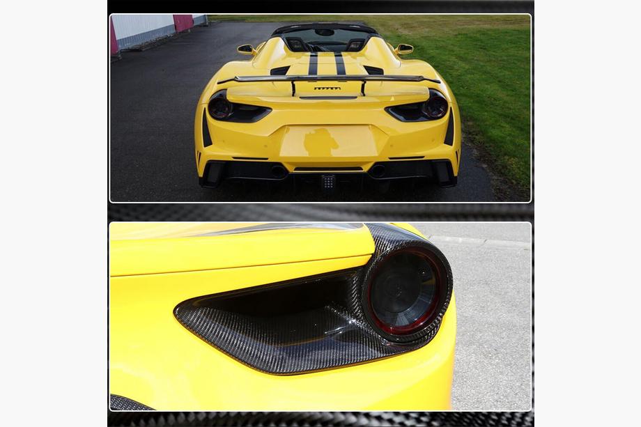 Ferrari 488 GTB 2015-2019 Nakładki na Tylne Lampy (2015-2017, Carbon) Zdjęcia 4