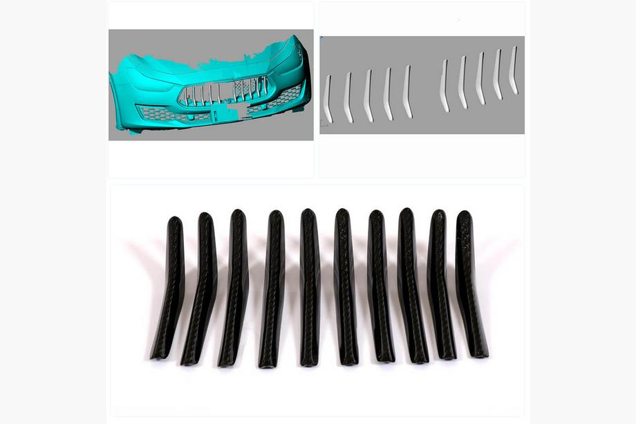 Maserati Ghibli 2013-2023 Nakładki na grill (do Base/S/S Q4 2018-2020, Carbon) Zdjęcia 2