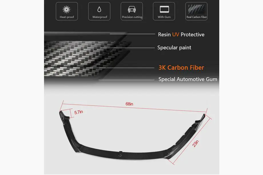 Jaguar F-Type 2013-2024 Nakładka Na Przedni Zderzak Lip (2013-2016, Carbon) Zdjęcia 5