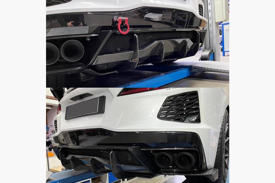 Chevrolet Corvette C8 2019- Dyfuzor Tylny V2 (2019-2022, Carbon) Zdjęcia 3