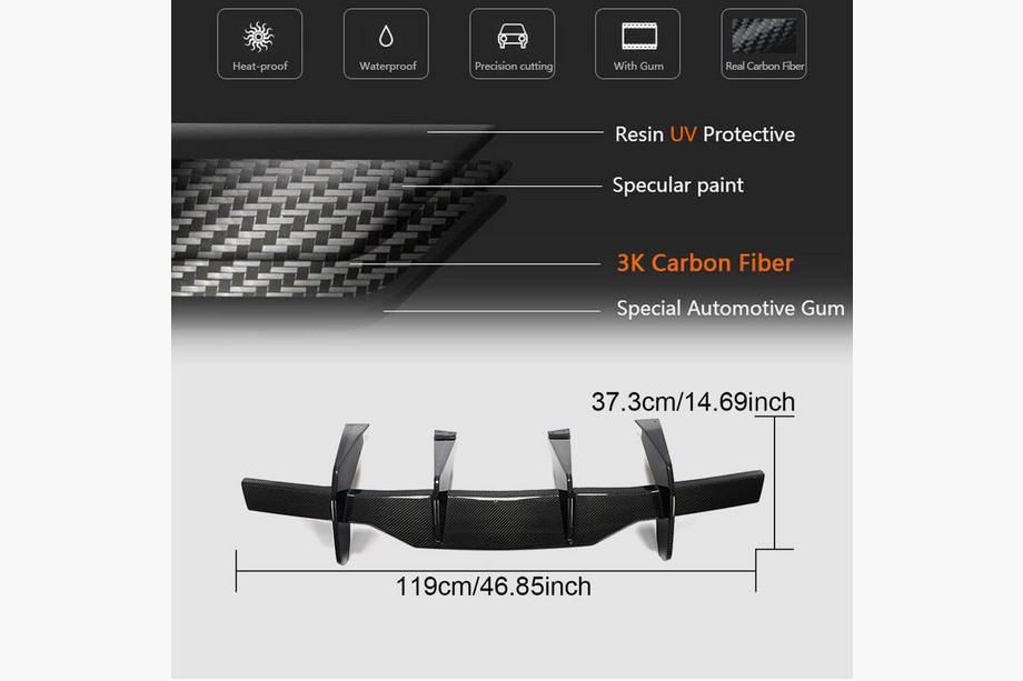Chevrolet Corvette C8 2019- Dyfuzor Tylny V2 (2019-2022, Carbon) Zdjęcia 6