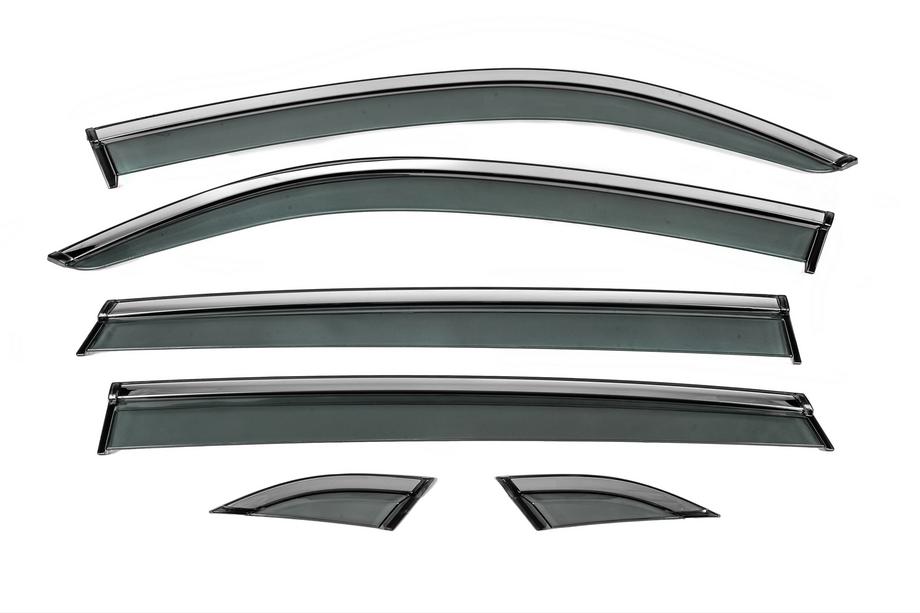 Volkswagen Atlas (Terramont) 2016- Deflektory szyb Niken Luxury z chromowaną listwą (do Terramont X, 6 szt.) Image