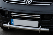 Volkswagen T5 Transporter 2003-2010 Nakładki na kratkę zderzaka (2 szt, stal nierdzewna) OmsaLine - Włoska Stal Nierdzewna zdjęcia 1