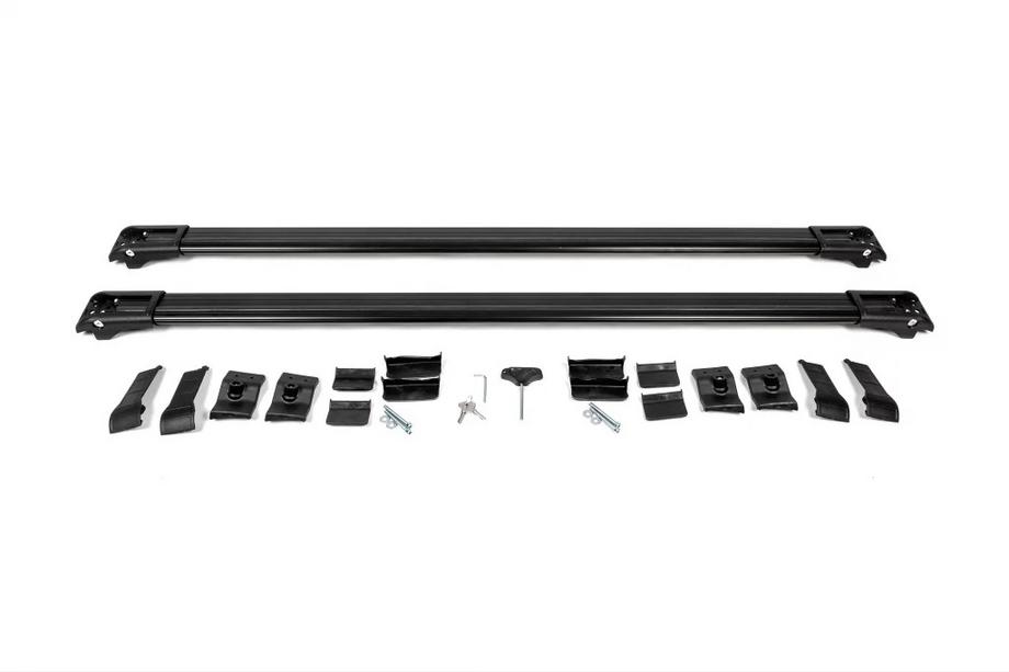 Kia Carnival 2021- Bagażnik dachowy (belki poprzeczne) na standardowe relingi zamykany na klucz WingBar V1 (2 szt.) do 140 cm, Czarny Zdjęcia 14