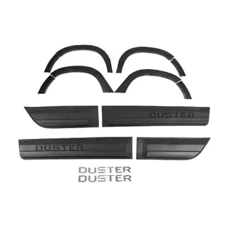 Nakładki na nadkola z listwami (12 szt., czarne ABS) Renault Duster 2018-2024 zdjęcia 1