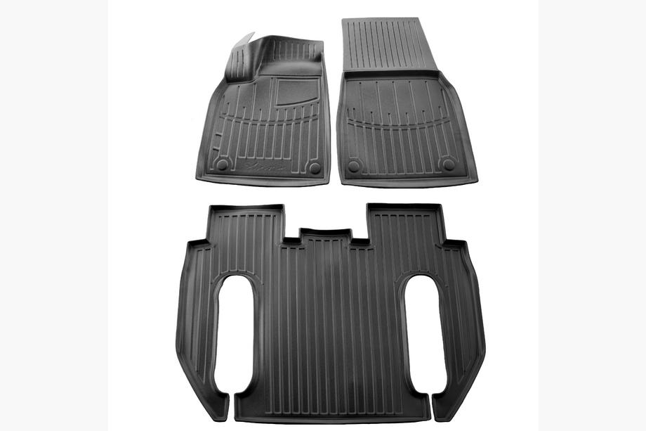 Tesla Model X 2015- Dywaniki Gumowe Stingray 3D (Do Plaid, 6-osobowy, 3 szt.) Zdjęcia 1
