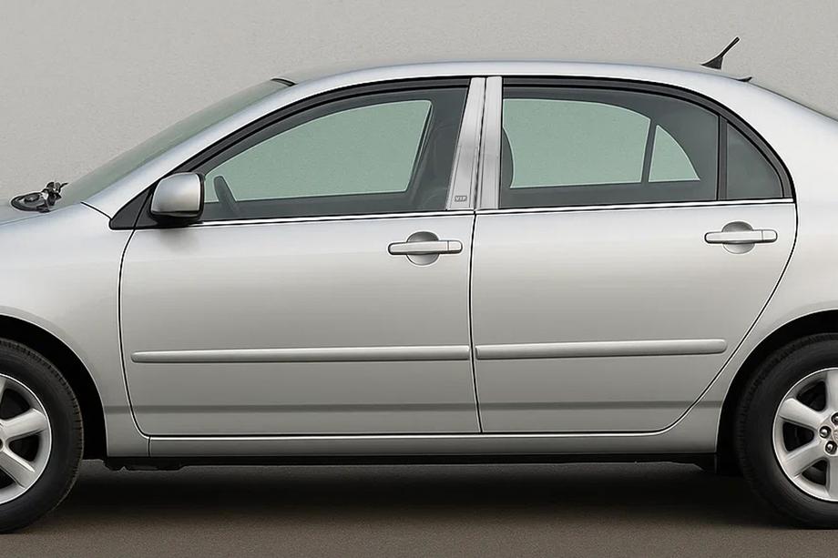 Toyota Corolla 2002-2007 Nakładki na słupki chromowane (4 szt, stal nierdzewna) Image