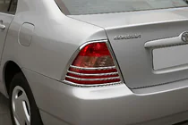 Toyota Corolla 2002-2007 Chromowane Nakladki na Tylne Lampy (2002-2004, 2 szt, plastik) zdjęcia 1
