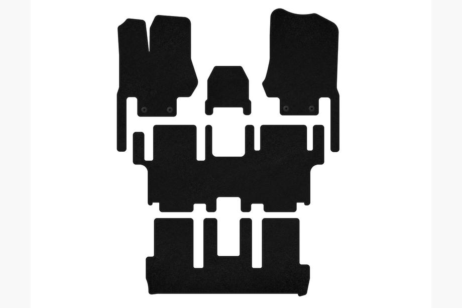 Nissan Quest 2011-2017 Dywaniki welurowe Premium (3 rzędy, 7-osobowy, Czarny) Image