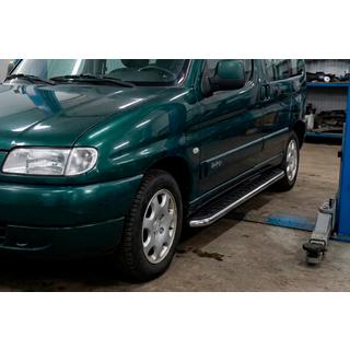 Progi Boczne Maydos V1 (2 szt., Aluminium i Stal Nierdzewna) Peugeot Partner 1996-2008 zdjęcia 1