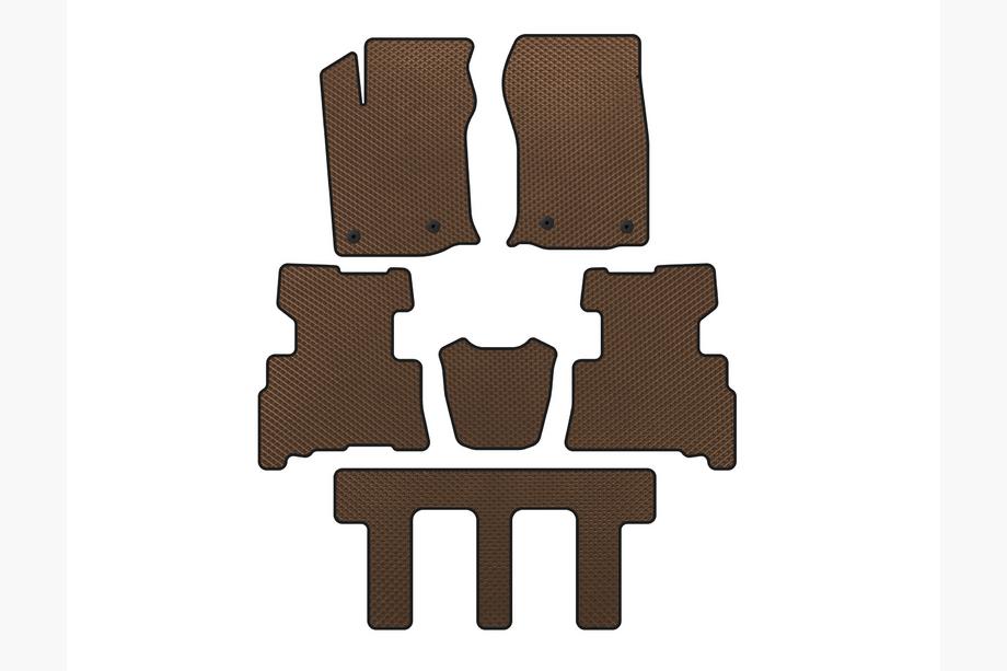Toyota 4Runner 2009-2024 Dywaniki EVA (3 Rzędy, 2014-2024, 7-osobowy, Brązowe) Zdjęcia 1