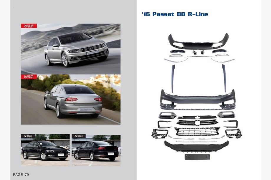 Volkswagen Passat B8 2015-2023 Kompletny Zestaw Body Kit R-Line (Dla 2015-2020) Image