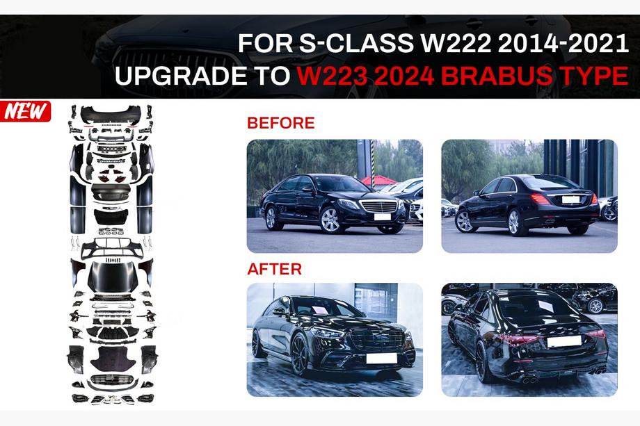 Mercedes S-class W222 2013-2022 Zestaw restylingowy do W223 BRB (z klamkami i wstawkami) Image