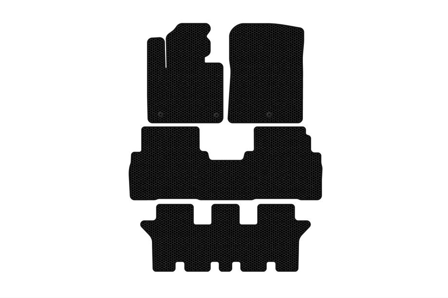 Kia Sorento III UM 2014-2020 Gumowe Dywaniki Carsuit (3 Rzędy, 7-osobowy, Czarne) Image