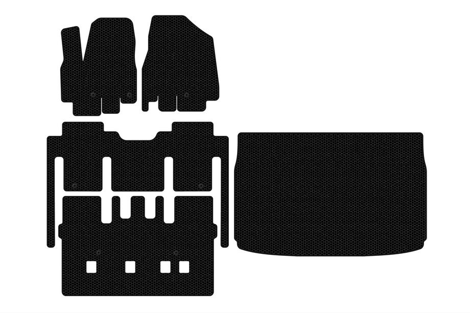 Kia Sedona 2014-2020 Dywaniki gumowe Carsuit (cały salon, 8-osobowy, czarne) Image