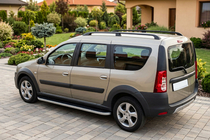 Renault Logan MCV 2005-2013 Progi Boczne Tayga Grey (2 szt., Aluminium) zdjęcia 1