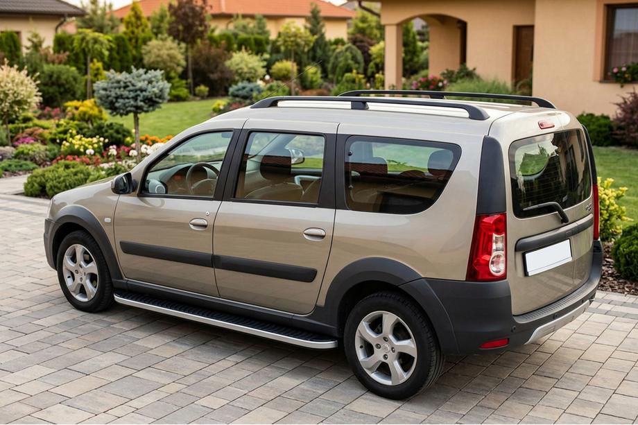 Renault Logan MCV 2005-2013 Progi Boczne Tayga Grey (2 szt., Aluminium) Image