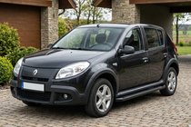Renault Sandero 2007-2013 Progi Boczné Allmond Black (2 szt., Aluminium) zdjęcia 1
