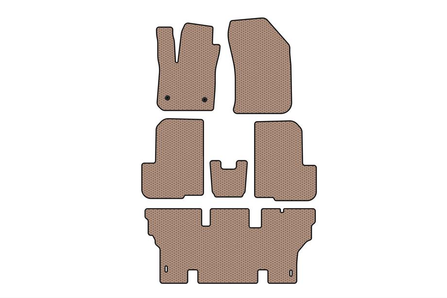 Dacia Lodgy 2012-2022 Gumowe dywaniki Carsuit (3 rzędy, 7-osobowy, beżowe) Image