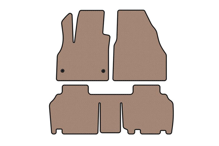 Renault Kangoo 2008–2020 Dywaniki gumowe Carsuit (2 rzędy, 5-drzwiowy/7-osobowy, beżowe) Image