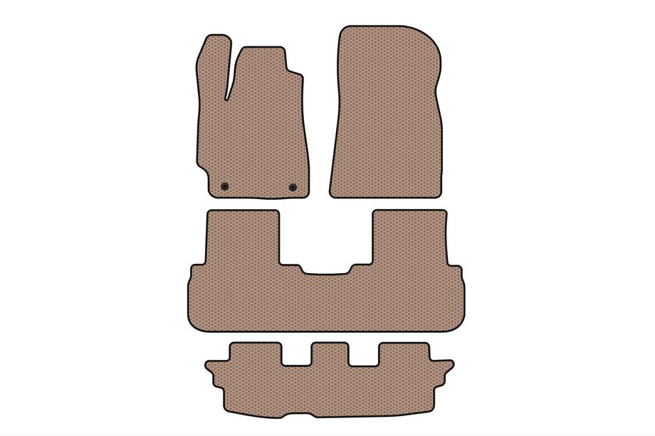 Toyota Highlander 2008-2013 Gumowe dywaniki Carsuit (2 rzędy, beżowe) Image